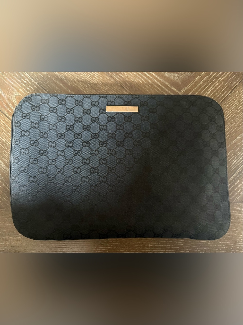 🖤 Authentic Vintage Gucci Black GG Document/Portfolio Laptop Sleeve with zipper🖤